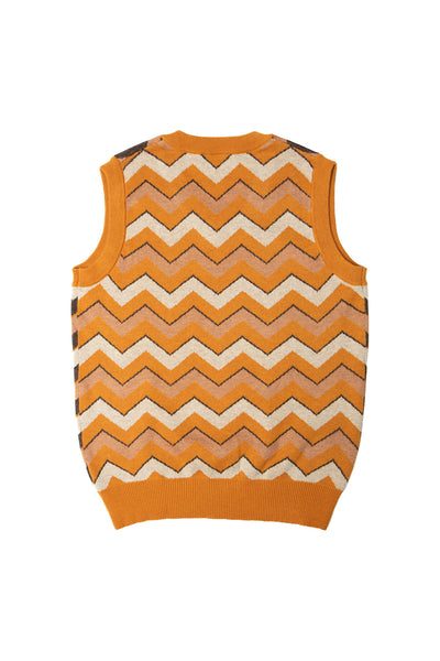 RETROWAVE KNIT; BEIGE & ORANGE