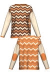 RETROWAVE KNIT; BEIGE & ORANGE