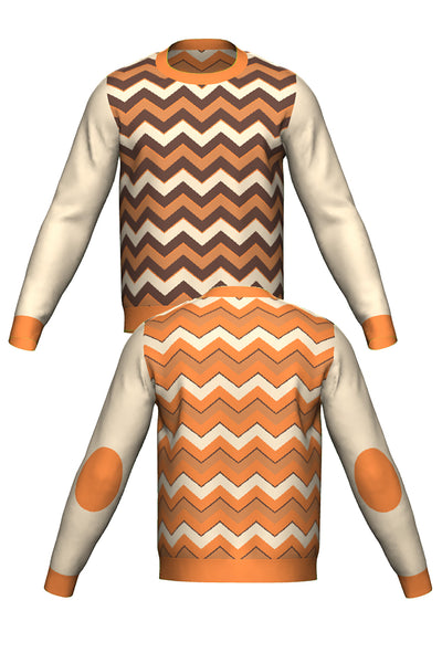 RETROWAVE KNIT; BEIGE & ORANGE