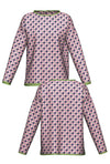 HOUNDSTOOTH KNIT; PINK & GRASS