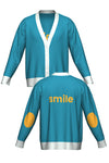 SMILE KNIT; CYAN & POWDER